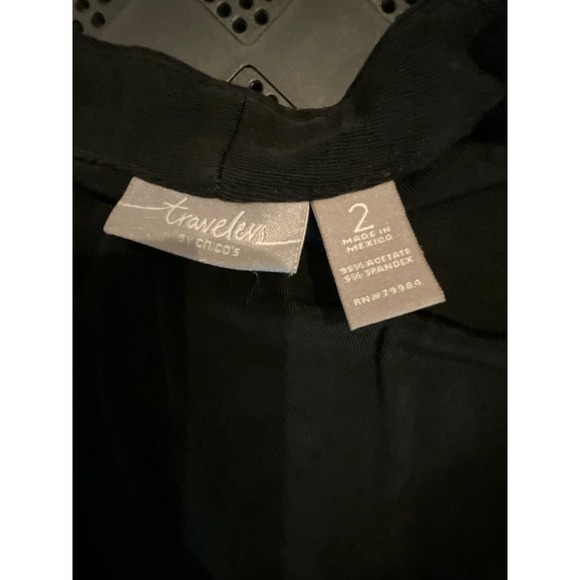 Travelers by Chico's Black Open Front Cardigan 3/4 Sleeve Sz 2 Med US 12 Casual - Picture 6 of 8